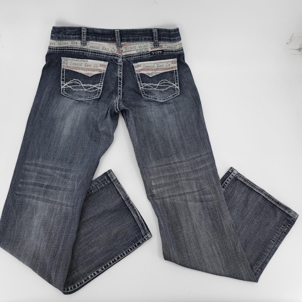 Cowgirl Tuff Co Jeans Womens 31 Blue Bootcut Flag Of The Free Stretch